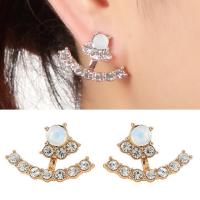 Ear Jackets Zinc Alloy stainless steel post pin plated detachable & for woman & with rhinestone lead & cadmium free 10-20mm Sold By Pair