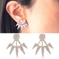 Ear Jackets Zinc Alloy stainless steel post pin plated detachable & for woman & with rhinestone lead & cadmium free 10-20mm Sold By Pair