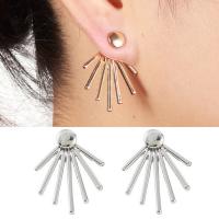 Ear Jackets, Tibetan Style, stainless steel post pin, plated, detachable & for woman, more colors for choice, lead & cadmium free, 10-20mm, Sold By Pair