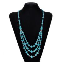 Fashion Turquoise Necklace, with Copper Coated Plastic, with 5cm extender chain, for woman, 25mm, Sold Per Approx 18 Inch Strand