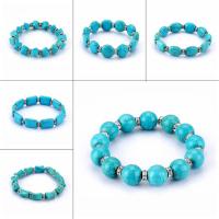 Unisex Bracelet, Turquoise, with Tibetan Style, different styles for choice & with rhinestone, 10-25mm, Sold Per Approx 6.5 Inch Strand