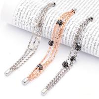 Unisex Bracelet Zinc Alloy plated with rhinestone lead & cadmium free 10mm Sold Per Approx 7.5 Inch Strand