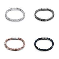 Unisex Bracelet, alliage de zinc, Placage, unisexe & avec strass, plus de couleurs à choisir, sans plomb et cadmium, 7mm, Vendu par Environ 7.5 pouce brin