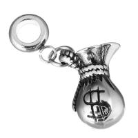 Stainless Steel European Pendants Money Bag without troll & blacken  Sold By Lot