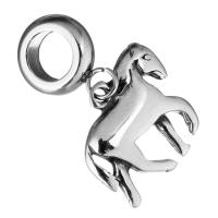 Stainless Steel European Pendants, Horse, without troll & blacken, 3x12x9mm, 15x12x2mm, 10PCs/Lot, Sold By Lot