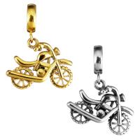 Stainless Steel European Pendants, Motorcycle, plated, without troll & blacken, more colors for choice, 22x19x5mm, 3x13x9.5mm, 10PCs/Lot, Sold By Lot