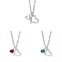 Crystal Necklace Stainless Steel with Crystal Heart oval chain & for woman & faceted 8mm Sold Per Approx 18 Inch Strand