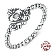 Таиланд стерлингового серебра кольцо, Сердце, разный размер для выбора & Женский & с кубическим цирконием, 10x10mm, продается PC