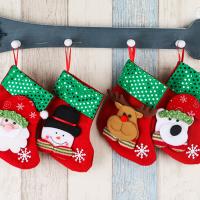 Non-woven tyger Christmas Sock, Julen smycken & olika stilar för val, 90x160mm, Säljs av PC