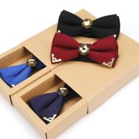 Bow Tie, Cotton, with Tibetan Style, Bowknot, for man & with rhinestone, more colors for choice, 12x6cm, Sold By PC