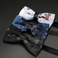 Corbata de moño, Algodón, Lazo, diferentes patrones para la opción & para hombre, 12x6cm, Vendido por UD