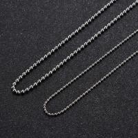 Stainless Steel Necklace Chain Titanium Steel platinum color plated & Unisex & ball chain Sold By Strand