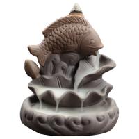 Backflow Incense Burner, Purple Clay, 87x75x90mm, Sold By PC