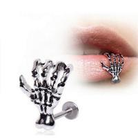 Stainless Steel Lip Ring, plated, for woman, 12.8x11mm, 5PCs/Lot, Sold By Lot