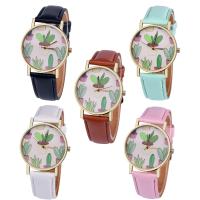 Unisex Wrist Watch, PU Leather, with Glass & Tibetan Style, plated, Life water resistant, more colors for choice, 37x8mm, Length:Approx 8.5 Inch, Sold By PC