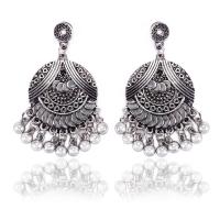 Tibetan Style Drop Earrings, stainless steel post pin, antique silver color plated, for woman, lead & cadmium free, 50mm, Sold By Pair