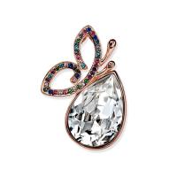 Crystal Brooch Zinc Alloy with Crystal Teardrop plated for woman & with rhinestone Sold By PC