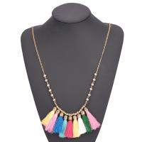 Zinc Alloy Sweater Chain Necklace with Nylon & Glass Seed Beads gold color plated for woman lead & cadmium free 292mm Sold Per Approx 30 Inch Strand