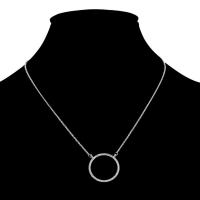 Collar de Aleación de Zinc, con 7cm extender cadena, Donut, chapado en color de platina, para mujer & con diamantes de imitación, libre de plomo & cadmio, 450mm, Vendido para aproximado 17.5 Inch Sarta