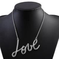 Zinc Alloy Jewelry Necklace with 7cm extender chain word love plated for woman lead & cadmium free 50mm Sold Per Approx 17.5 Inch Strand