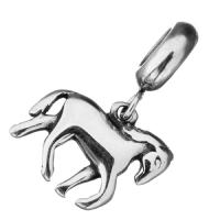 Stainless Steel European Pendants, Horse, without troll & blacken, 3x12x9mm, 15x12x2mm, 10PCs/Lot, Sold By Lot