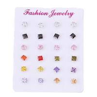 Crystal Earrings, Stainless Steel, with Crystal, different styles for choice & for woman, original color, Sold By Lot