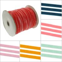 Flocking Fabric Ribbon Cord, with Paper, different size for choice, more colors for choice, Sold By Spool