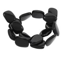 Black Agate Halsband, Svart agat, Rektangel, 19x25x6mm, Hål:Ca 0.5mm, 16PC/Strand, Såld Per Ca 15.7 inch Strand