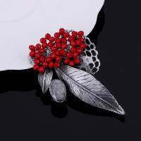 Resin Brooch, Tibetan Style, with Resin, antique silver color plated, different materials for choice & for woman, lead & cadmium free, 48x70mm, Sold By PC