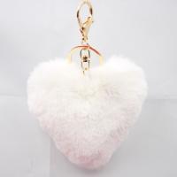 Zinc Alloy Key Clasp Plush with Zinc Alloy Heart gold color plated for woman 100mm Sold By PC