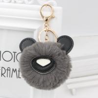 Zinc Alloy Key Clasp Plush with Zinc Alloy platinum color plated for woman lead & cadmium free 80mm Sold By PC