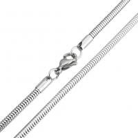 Stainless Steel Chain Necklace, snake chain, original color, 3.20mm, Sold Per Approx 23.5 Inch Strand