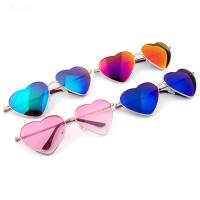 Fashion zonnebril, metalen, met PC plastic lens, Hart, uniseks, meer kleuren voor de keuze, 135x50x145mm, Verkocht door PC