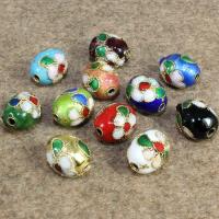 Cloisonne Perlen, Cloisonné, oval, handgemacht, keine, 10x12mm, Bohrung:ca. 1.5mm, 100PCs/Tasche, verkauft von Tasche