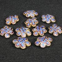 Cloisonne Beads, Chinese Knot, handmade, hollow, more colors for choice, 20x15mm, Hole:Approx 1.5mm, 10PCs/Bag, Sold By Bag