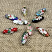 Cloisonne Beads, Oval, more colors for choice, 20x8mm, Hole:Approx 1.5mm, 30PCs/Bag, Sold By Bag