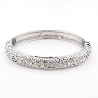 Zinc Alloy Bangle platinum color plated for woman & with rhinestone lead & cadmium free 70mm Sold Per Approx 7 Inch Strand