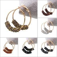 Resin Earring Zinc Alloy with Resin stainless steel post pin gold color plated for woman & with rhinestone lead & cadmium free Sold By Pair