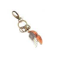 Zinc Alloy Key Clasp with Leather Wing Shape antique bronze color plated lead & cadmium free  Sold By PC