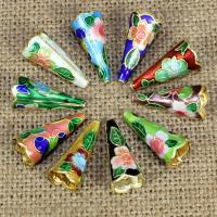 Cloisonne Bead Cap, Loudspeaker, handmade, more colors for choice, 20x10mm, Hole:Approx 1.5mm, 10PCs/Bag, Sold By Bag