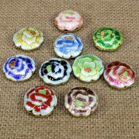 Cloisonne Beads, Flower, handmade, hollow, more colors for choice, 19mm, Hole:Approx 1.5mm, 10PCs/Bag, Sold By Bag