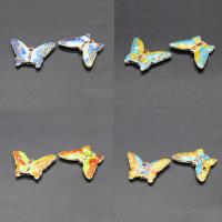 Cloisonne Perlen, Cloisonné, Schmetterling, handgemacht, hohl, keine, 21x15mm, Bohrung:ca. 1.5mm, 10PCs/Tasche, verkauft von Tasche