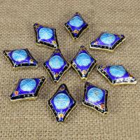 Cloisonne Beads, Rhombus, handmade, more colors for choice, 25x17mm, Hole:Approx 1.5mm, 10PCs/Bag, Sold By Bag