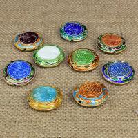 Cloisonne Beads, Flat Round, handmade, more colors for choice, 20mm, Hole:Approx 1.5mm, 10PCs/Bag, Sold By Bag