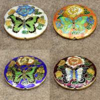Cloisonne Beads, Flat Round, handmade, more colors for choice, 45mm, Hole:Approx 1.5mm, Sold By PC