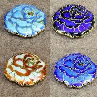 Cloisonne Beads, Tree Paeony, handmade, more colors for choice, 42mm, Hole:Approx 1.5mm, Sold By PC