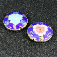 Cloisonne Beads, Flat Round, handmade, more colors for choice, 19mm, Hole:Approx 1.5mm, 10PCs/Bag, Sold By Bag