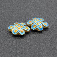 Cloisonne Beads, Chinese Knot, handmade, more colors for choice, 18x13mm, Hole:Approx 1.5mm, 10PCs/Bag, Sold By Bag
