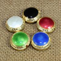 Cloisonne Beads, Flat Round, handmade, more colors for choice, 15mm, Hole:Approx 1.5mm, 10PCs/Bag, Sold By Bag