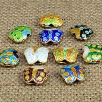 Cloisonne Perlen, Cloisonné, Schmetterling, handgemacht, hohl, keine, 12x10mm, Bohrung:ca. 1.5mm, 10PCs/Tasche, verkauft von Tasche